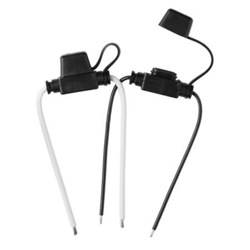WIRELESS SOLUTIONS Mini ATM fuse holder with cover. 2-20 amps, 16 AWG leads. Black fuseholder. Single