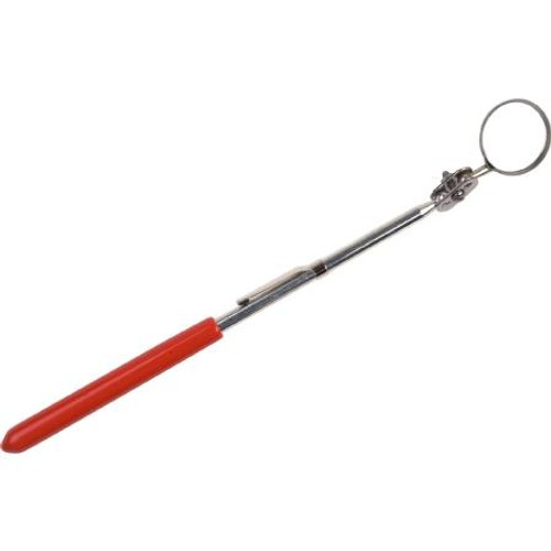 K-D TOOL 1-1/4" Round Telescoping Magnifying Inspection Mirror w/pocket clip extends from 6-3/8" to 17" long. Mirror on swivels to almost any directio