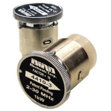 BIRD series 4410 plug-in element. 2-30 MHz, full scale power ranges of 10/30/100/300/1000/3000/10000 watts. .