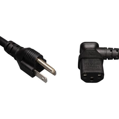 TRIPP LITE 6 ft, 18 AWG Power Cord with AC style plug and computer style receptacle R/A connector.