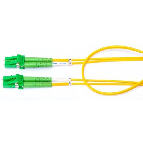 BELDEN 1 Meter LC/APC-LC/APC Patch Cord. 2.0MM, Duplex, OS2, Zip Cord. Riser-Rated (OFNR), Yellow Jacket.