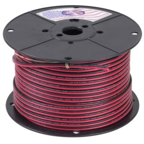 CONSOLIDATED 12 gauge 2 conductor Red and Black PVC Zip auto speaker wire. Rated to 60 degrees C. 300 volts 100' spool