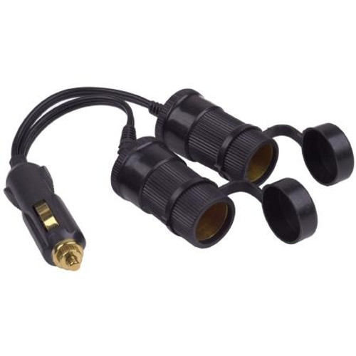 HAINES PRODUCTS dual port cigarette lighter plug. Allows hook up of two pieces of equipment from one cigarette lighter.