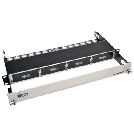 High Density Cu/Fiber Encl Panel, 1U, 4-Cassette