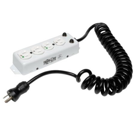 3' Medical Power Strip 4 Hospital Outlets Ext Coil