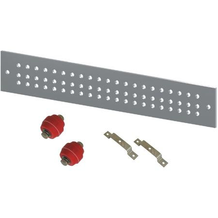 HARGER 4" x 24" Hot dip galvanized steel ground bar. Stamped "Property of AT&T Do Not Recycle". Includes brackets/hrdw/insulators.