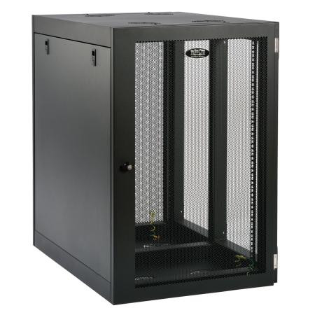 TRIPP LITE 18U Heavy-Duty Low-Profile Side-Mount Wall-Mount Rack Enclosure Cabinet, Removable Side Panels, 37H x 36W x 25D