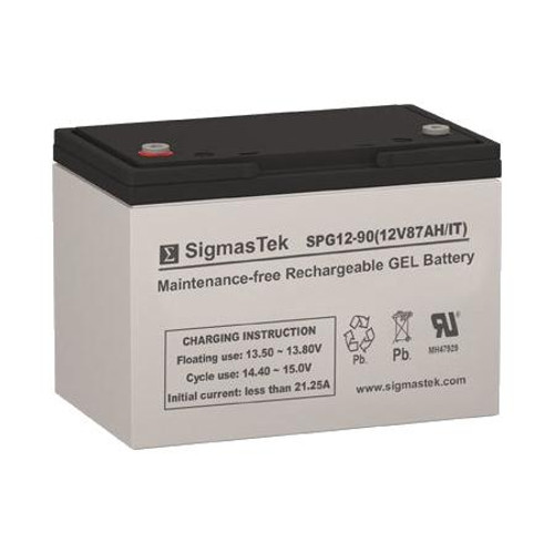 MK Battery Gel 12VDC 99Ah 100 hour rate Sealed valve regulated lead acid battery with offset post with horizontal hole. Operating temp: -22DegF to 122DegF.
