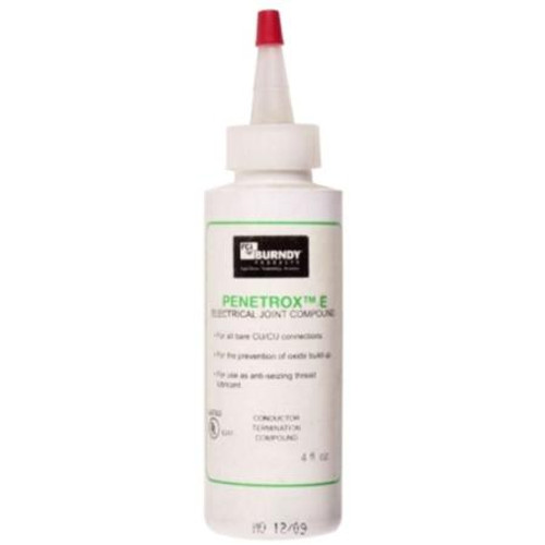 BURNDY "PENETROX E" oxide inhibiting joint compound.Copper granules suspended in a synthetic base that will work with rubber/polyethylene insulators. 8 oz.