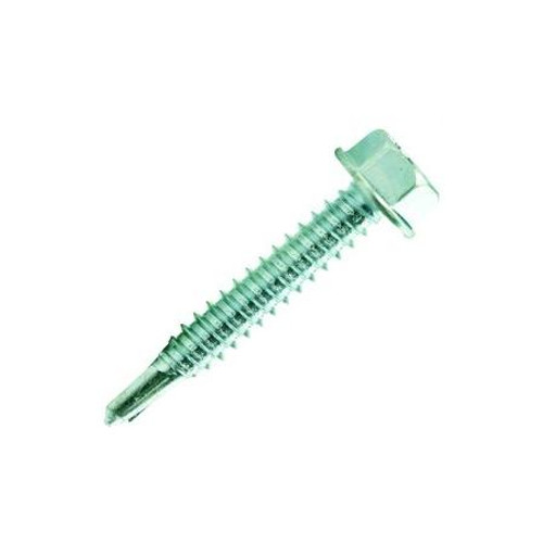 FASTENAL #12-14 x 1-1/2" Hex Washer Head Zinc Finish #3 Point Steel Self-Drilling Screw