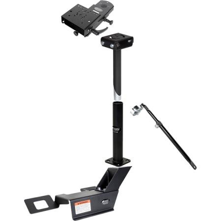 GAMBER JOHNSON Ford F-250 to F-750 Super Duty (2011+) Pedestal System. Includes Vehicle Base, Lower Tube, Upper Pole, Locking Swing Arm, Support Brace.