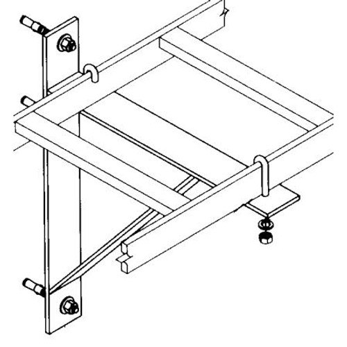 B-LINE BY EATON Triangular Runway Wall support kit, 18" runway height. Yellow zinc. Includes 1 wall support, 2 J bolt & 5/16"-18 hardware. Anchors sold sep.