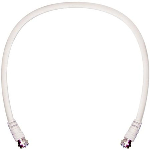 WEBOOST 2ft RG-6 low loss white coaxial cable with F-Male connectors.