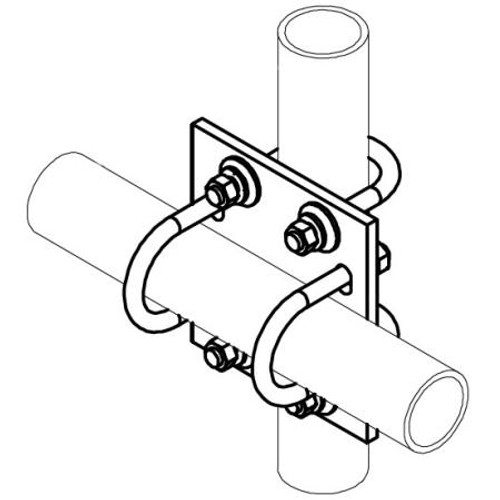 TRYLON 1/2" U-Bolt assembly for 2-3/8" pipes.