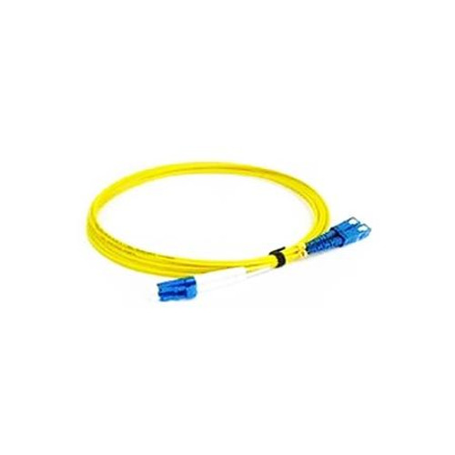 CABLES UNLIMITED 1.5m Fiber Jumper, Duplex, Single-mode, Bend Sensitive, 2mm, LCUPC Short Boot to SCUPC.