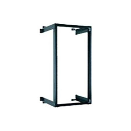 CHATSWORTH 19" x 38.5" x 18" EasySwing 19 RU wall-mount steel rack with a black powder-coat finish. Supports up to 85 lbs of equipment.