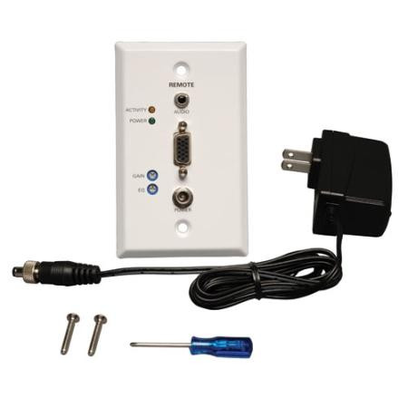 VGA w/ Audio over Cat5/6 Extender, Wallplate Rx