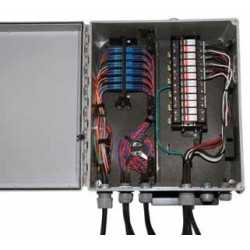 CORNING Remote Radio Distribution Terminal. ED6 Housing. One Panel. 24-Fiber. MM (62.5 micron, OM1) LC Duplex adapters. 3 Surge protectors.