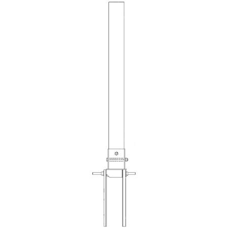 VENTEV 54" Pole top extension with adjustable galvanized steel mounting bracket.