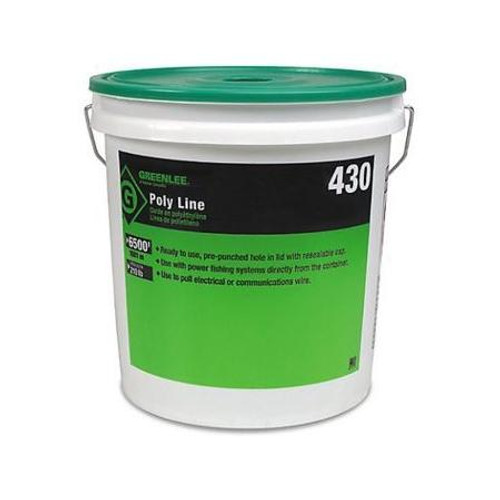 GREENLEE 6500' Poly Line. Comes ready to use in a bucket with a pre-punched hole in lid and resealable cap.