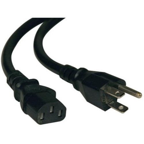 TRIPP LITE 2' AC Power Cord, C13 to 5-15P 3x14AWG 15A 125V.