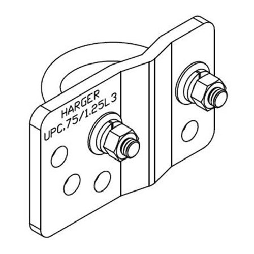 HARGER Universal pipe clamp for pipes with outer diameters of .75" to 1.25".