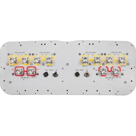 COMMSCOPE 12-port sector antenna, 4x 698–896 and 8x 1695–2360 MHz 65 Degree HPBW, 6x RET, 4T4R (4X MIMO) capability for Band 14 High Band