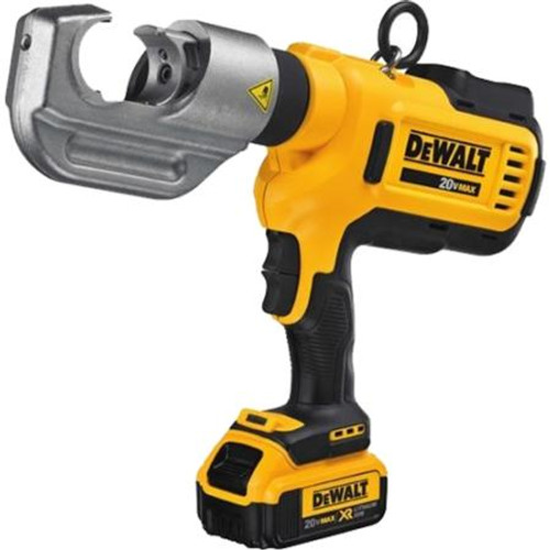 DEWALT 20V MAX Cordless Died Electrical Cable Crimping Tool. 750 MCM Cu / 750 Al Crimping capacity for copper and aluminum cable.