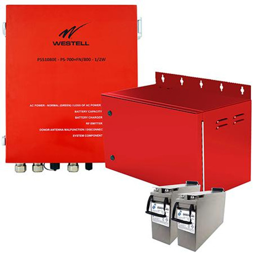 WESTELL 1/2 Watt, 80db Signal booster Enhanced Bi-Directional Amplifier, Class B Filters, Dual Band 700/800MHz of Battery Backup.