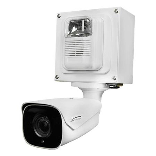 SPECO Indoor Digital Deterrent Box with built-in strobe, 4MP IP Bullet with Advanced AI