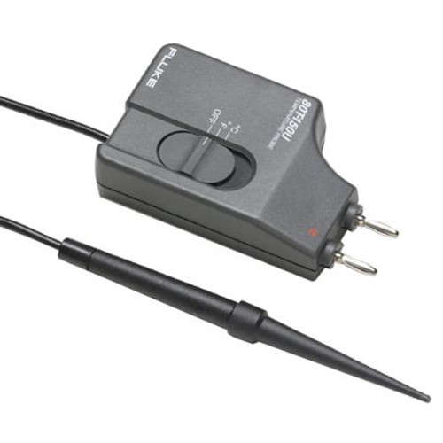 FLUKE temperature probe for testing air, surface & non-corrosive liquids. Celsius/Fahrenheit scales, 3 power ranges. Requires 9V battery.