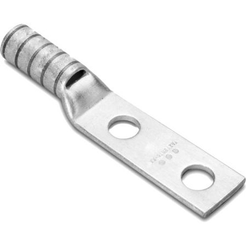 BURNDY two hole copper compression lug for #6 AWG flexible cable. 1/4" bolt holes. .625" spacing between holes. Use with die no. W5CVT or X5CRT.