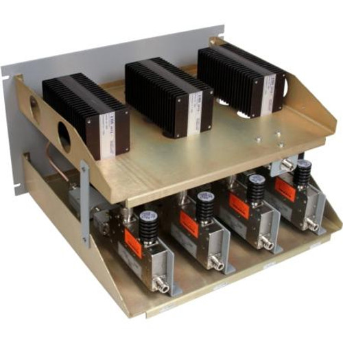 EMR 300-650 MHz 4 channel combiner. 125watt, hybrid ferrite Transmit combinr 7.0dB insertion loss, dual isolators. *Factory tune