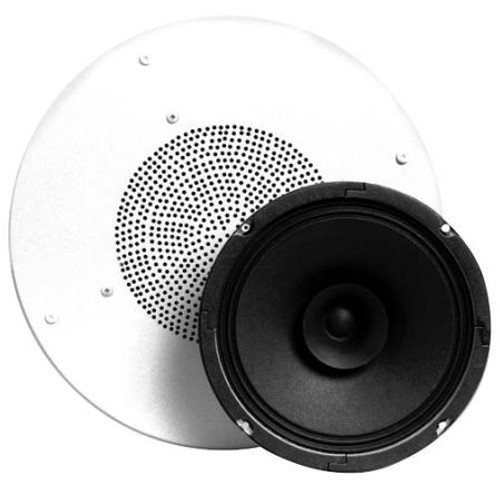 SPECO 5W 8" dual cone ceiling speaker with white 12" grille and 70/25V transformer. .