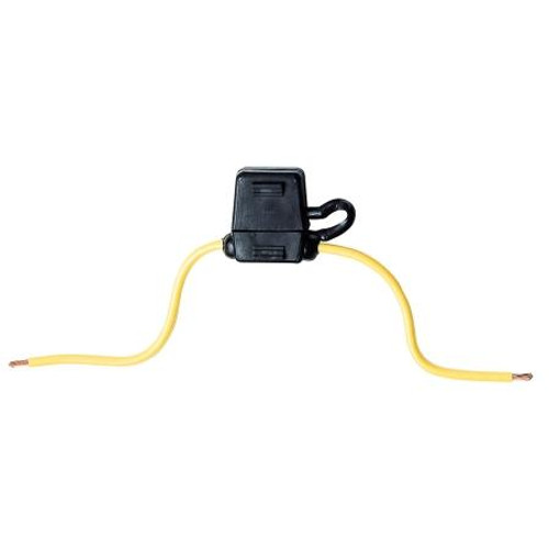 BUSSMAN- ATC fuseholder with cover 2-20 amps, 16 AWG yellow leads. Black fuseholder. 10 Pack .
