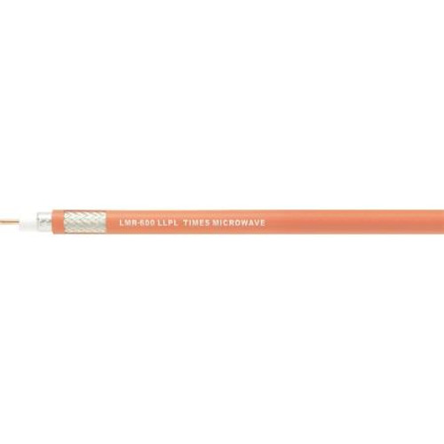 TIMES MICROWAVE TCOM-600 CABLE. 1/2" foam dielectric cable. Silver plated, conductor, bare copper center conductor. Priced per foot.