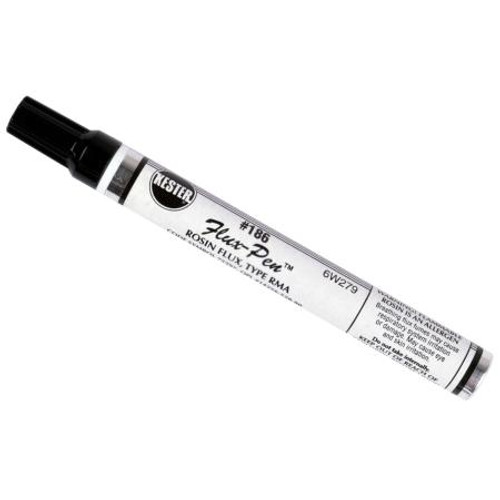 KESTER "Formula 186" flux pen for rework and touch-up soldering. Contains a mildly activated rosin flux that is approved for military soldering. 1/Each