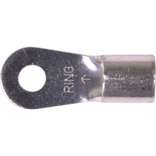 3M Non-insulated ring terminal with brazed seam. For 6 gauge wire and #10 stud or screw size. 200 per box. .