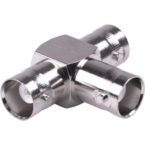 RF INDUSTRIES BNC female 3-way Tee adapter. Nickle plated body, silver contacts, Teflon insulated. .