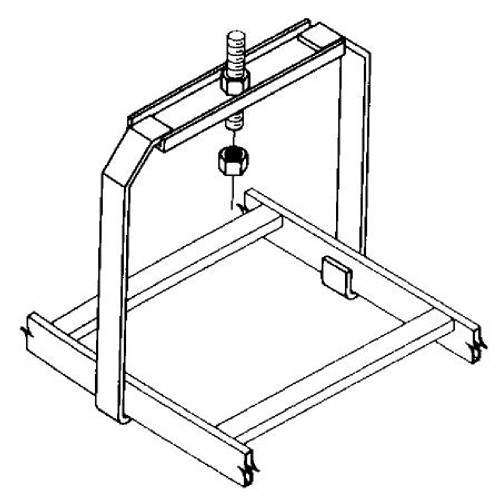 B-LINE BY EATON 6" wide runway ceiling hanger kit. Supports ladder from thread- ed rod. Telephone equipment gray. Incl.5/8"-11 hex nuts for rod attachment