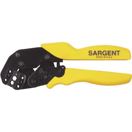 SARGENT full cycle SUPERCRIMP ratchet crimp tool. 3 cavities (.068,.213,.255) for BNC,TNC on RG58, RG59, RG142 cables. rated for 50,000 cycles.