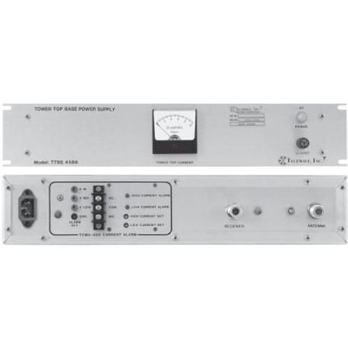 TELEWAVE power supply for tower top preamplifiers. Includes current monitoring alarm circuit. 110 VAC and -48 VDC back-up.