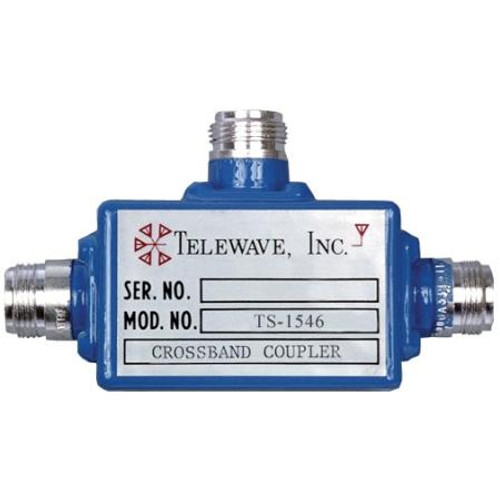 TELEWAVE 132-174/450-512 MHz crossband coupler. 150 watts per channel. 0.3dB insertion loss per pair. N/F term. 2 required. Broadbanded.