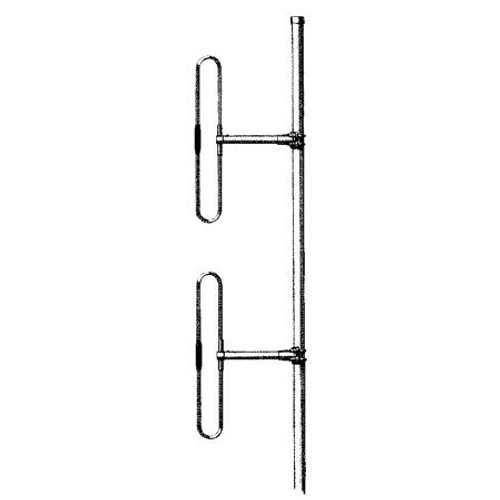 SINCLAIR 138-174 MHz dual dipole antenna 5-5.5dB offset gain. 300 watts. Includes harness w/N male term. internal to mast. 1/4 wave spacing. ORDER MTG. CLAMPS S