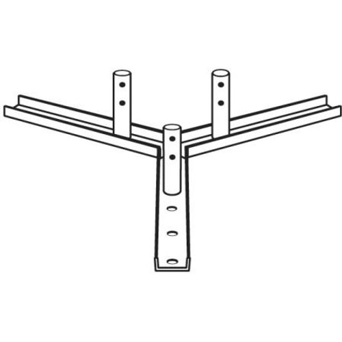 ROHN 55G flat roof mount. Bolts directly to flat roof surface. Towers mounted on this must be guyed or bracketed at all times. Hot-dip galvanized steel.