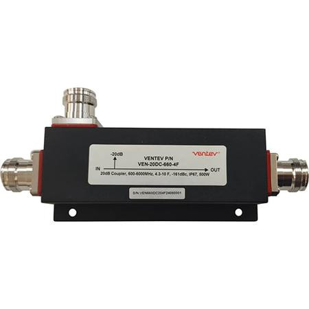 Ventev 5dB Directional Coupler 600-6000MHz, N-Female 500W, Low-PIM -161dBc, IP65 Indoor and Outdoor IP65