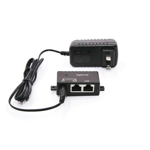Single Port Gigabit Mode B PoE Injector With 48 Volt 15 Watt Power Supply