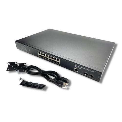 16-Port Gigabit Layer 2 Managed PoE+ (IEEE 802.3at) Switch with 350W Power Budget