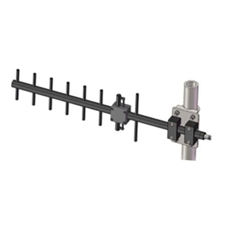 SKU 615053 | Ventev Yagi Antenna, 746-896MHz 8-ele, 10dBi, 30"L, 175mph Wind Survival Aluminum Welded, Black Anodized, IP65 Stainless Brkt w/ Tilt Adj, DC Grounded