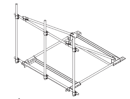Sabre ARMUR 9 ft Rooftop Ballast Mount Kit with Antenna Pipes. Manufacturer brochure illustration.